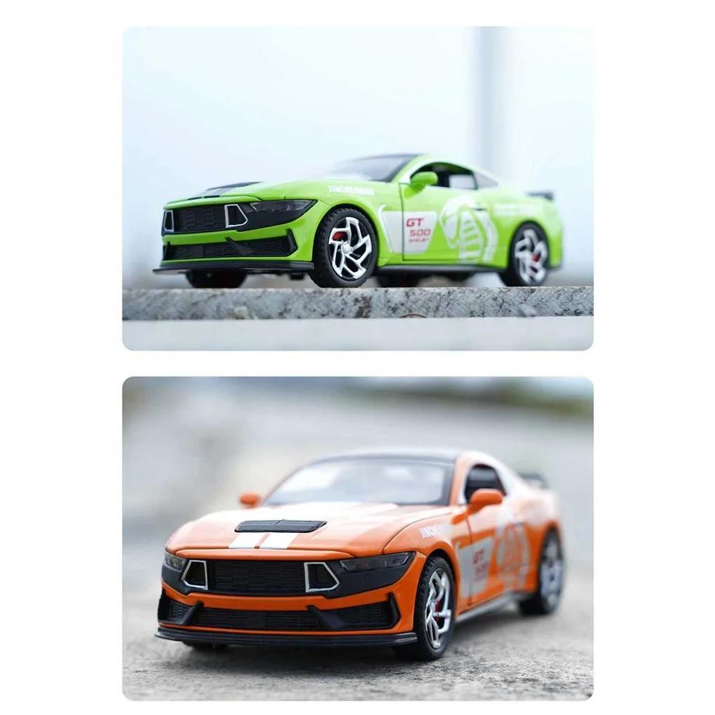 1/32 Ford Mustang Shelby GT500 Alloy Sports Car Model Diecast Metal Toy Racing Car Vehicle Model Simulation Sound and Light Kids Gift