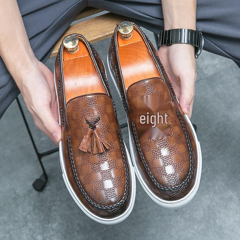 Men's British Style Leather Tassel Loafers - Slip-on, Pointed Toe Formal & Casual Shoes