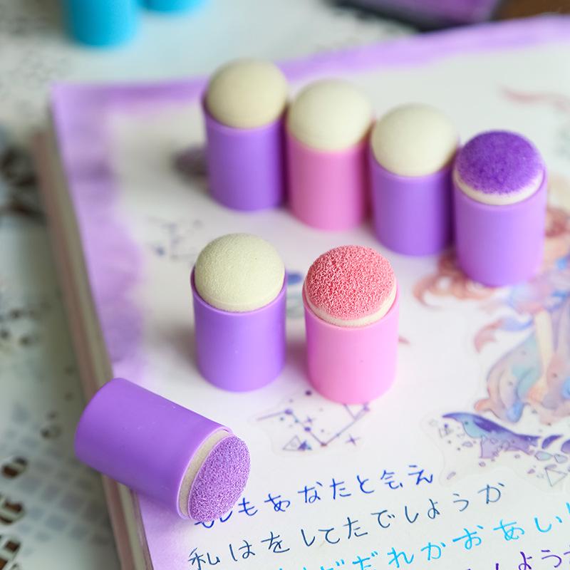 Vintage Journal Ink Pad Blending Tool with DIY Sponge Finger Cot and Lace Ruler - Available In 5 Colors for Stamping, Smearing, and Coloring.