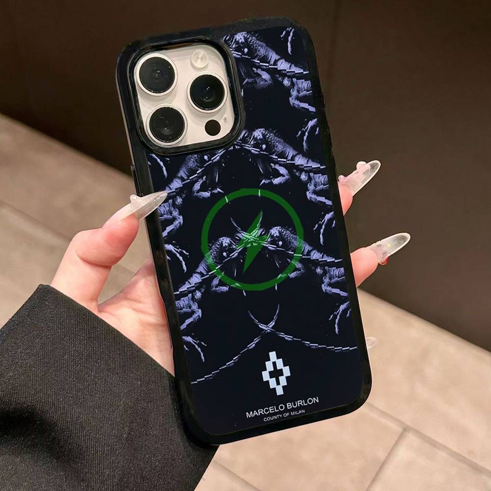 M-MARCELO B-BURLON Magnetic Wireless Phone Case For IPhone 17 16 15 14 Plus 13 12 11 Pro Max