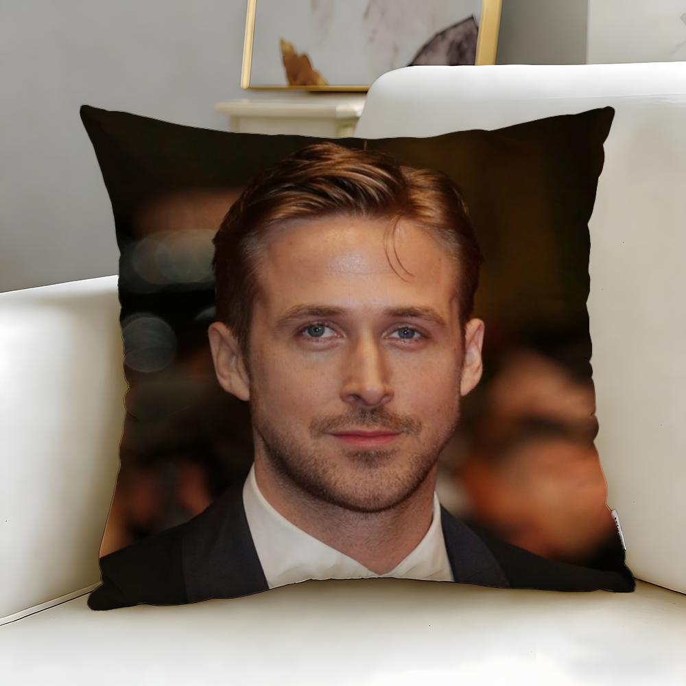 Popular Actor Ryan Gosling Cushion Cover Soft  EasyWash Pillow Case  Versatile for Couch Bed Travel and Office