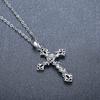 Flower Cross Pendant Necklace Female Daily Wearable Jewelry Fashion Lady Delicate Versatile Silver Color Accessories Gift
