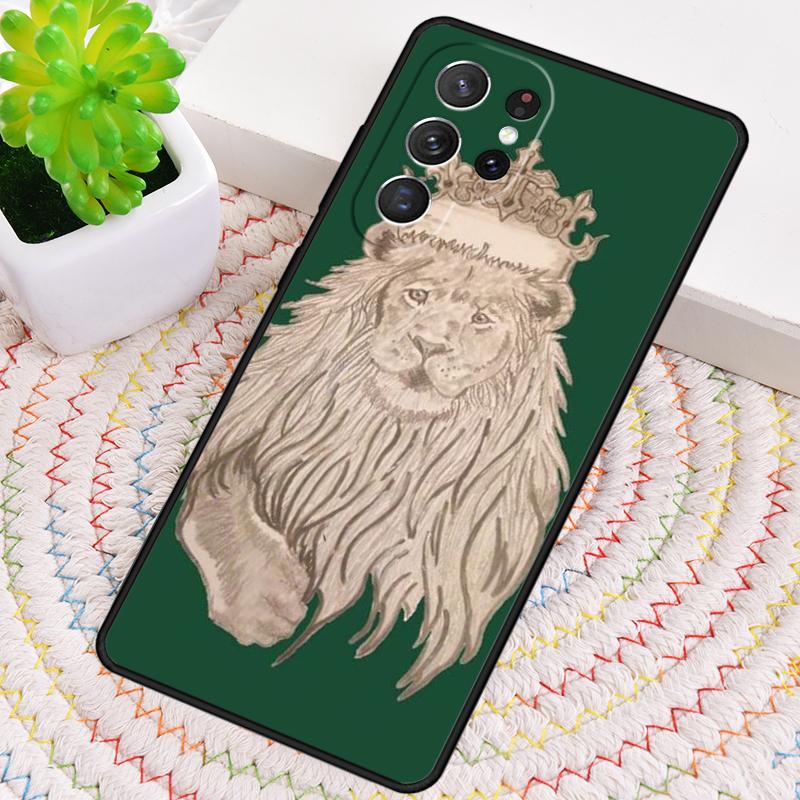 Alpha King Lion Drawn Art Phone Case for Samsung Galaxy note 10 pro S26 Ultra S23 S24 FE S25 S21 S22 PLUS shockproof Cove