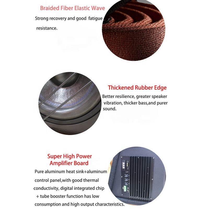 12 Inch High Power Car Mounted DV 12V Speaker Car Audio Modification Active Trapezoidal Subwoofer Overweight RMS 200W Pure Bass