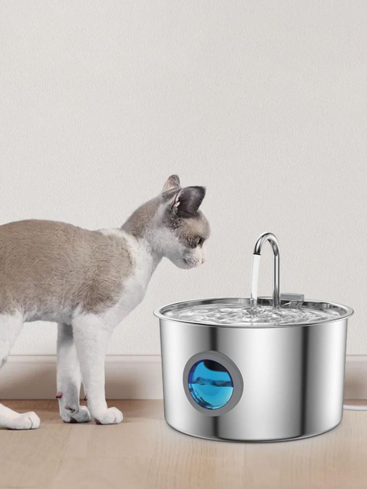 3.2L Pet Water Fountain Water Dispenser Stainless Steel Cat Water Fountain Triple Filtration for Pets & Small Animals