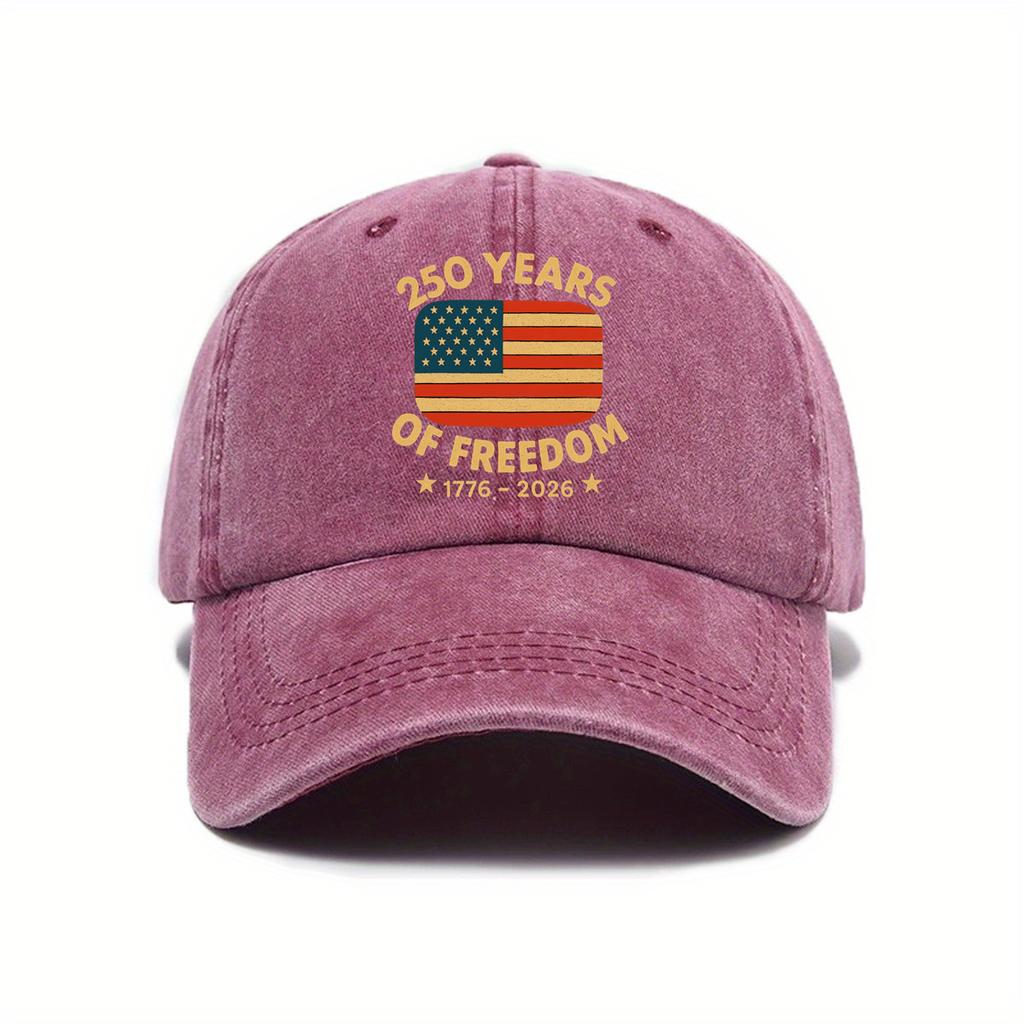 Popular Baseball Cap Men's American Anniversary Print American Retro Style Fashion Curved Brim Hat