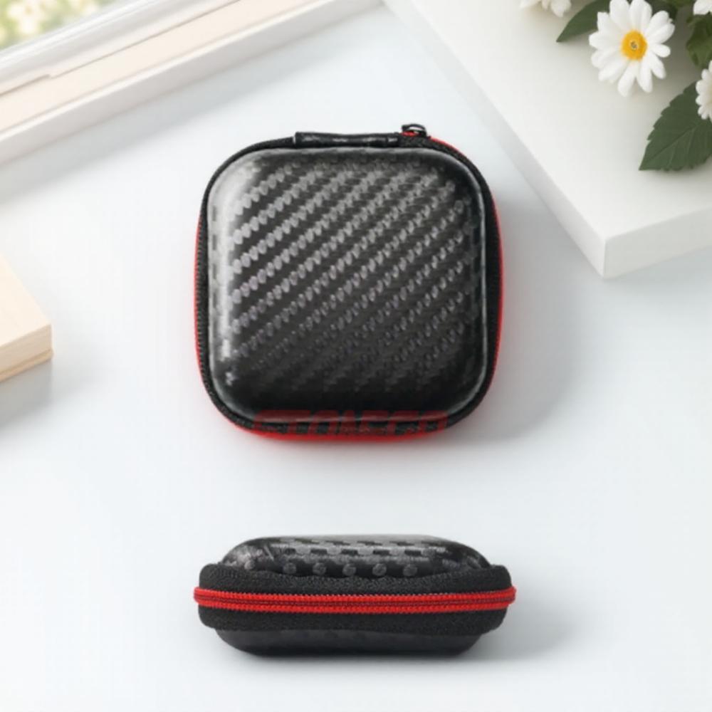

Universal Bluetooth Headset Storage Bag Portable Headset Organizer Data Cable Box Coin Pouch Circular Square Design
