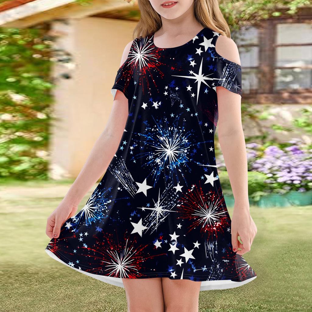 Mädchen A-Linien-Kleid - Sommerkleid Ärmellos Lässiges Sommerkleid Kleinkinderkleid