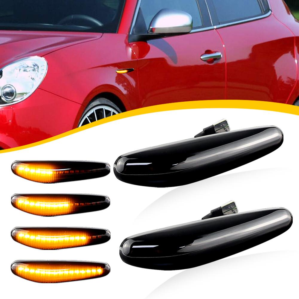 2PCS For Alfa-Romeo 166 1998 1999 2000 2001 2002 2003 2004 2005 2006 2007 12V Dynamic Led Side Marker Lights Blinker Amber Lamp