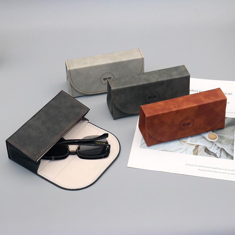 Retro Leather Unisex Sunglasses Case - Portable, Pressure-Resistant, and Fashionable Storage Solution