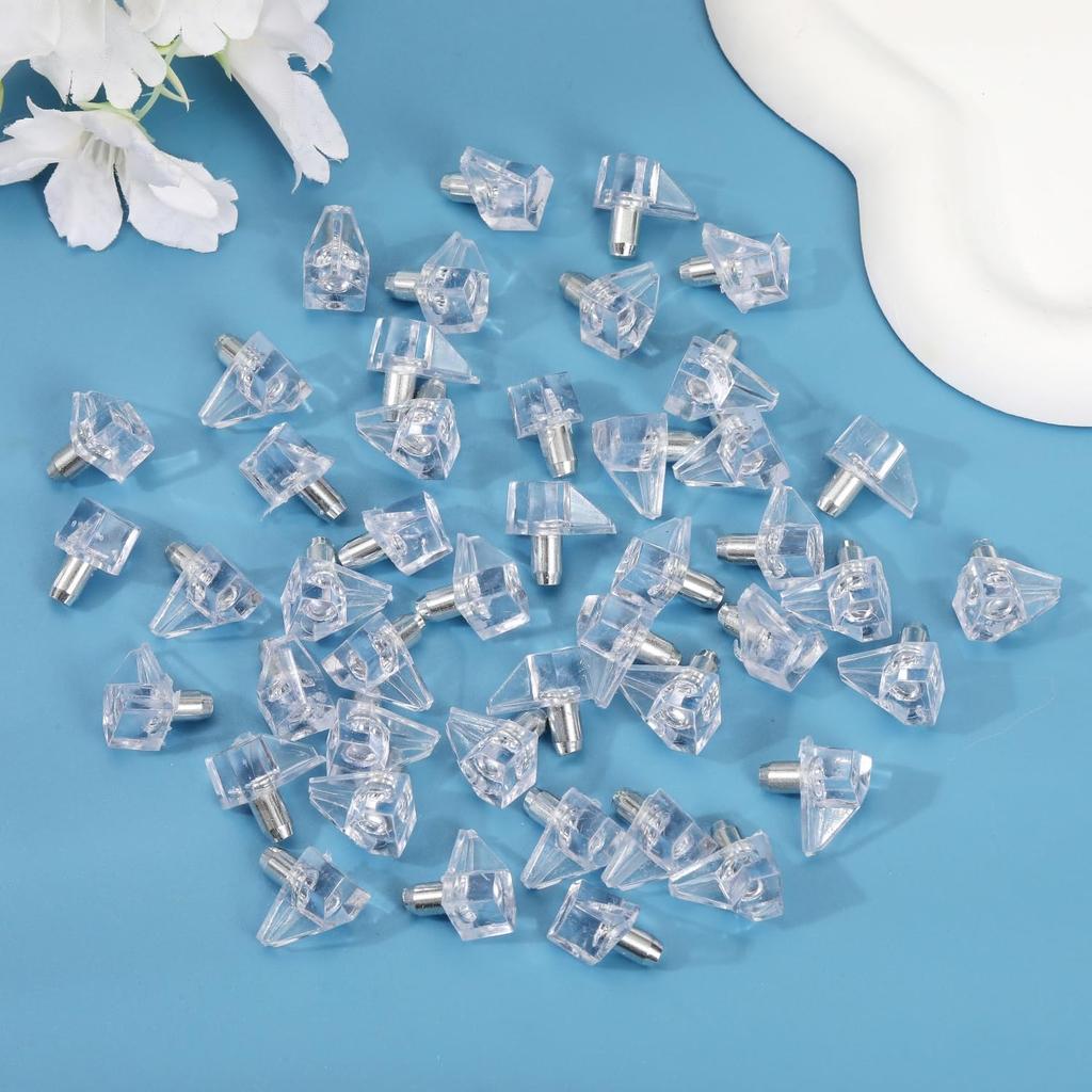 Cabinet Shelf Pegs, Shelf Support Pegs for Shelves, Clear Plastic Peg Cabinet Shelf