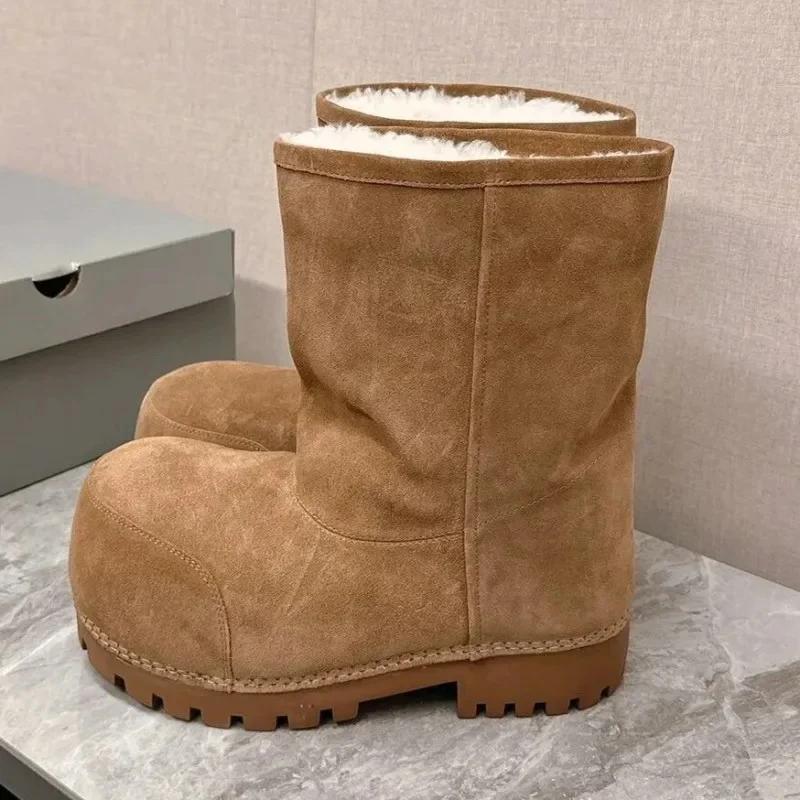 Careaymade-Vinterstil Ful Söt Stor Huvud Snöskor Brödskor Herr Dam Tjock Botten Höjande Knähöga Varma Bomullsstövlar