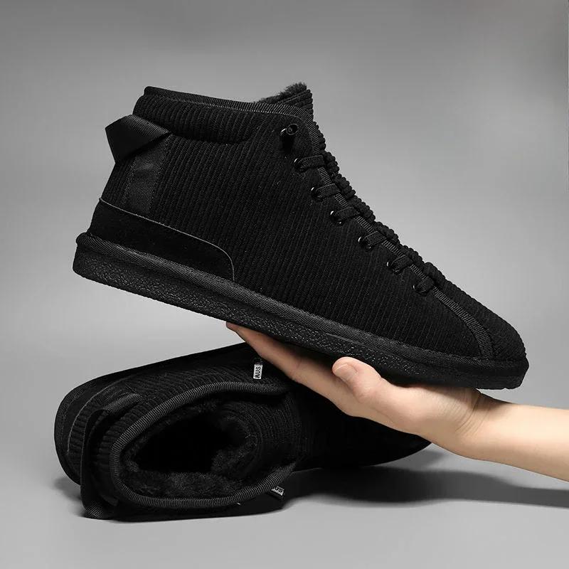 Comfortable Lace Up Male Winter Shoes Flat Men's Snow Boots New In Fashion Original Deals Warm Cold Proof Footwear Fleece Brands