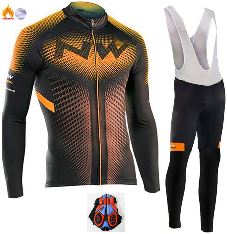 2026 Winter Warm Cycling Suit Set, Tour De France Edition Winter Cycling Suit Long Sleeve Fleece Thickened Warm Windproof Cycling Suit