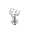 Hot Sale Body Jewelry: Titanium Labret Flatback Tragus Earring Stud Internal Thread Zircon Rings