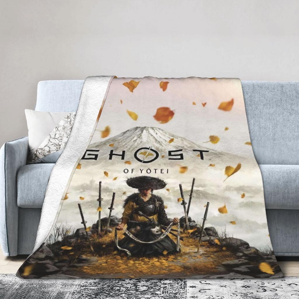 Warm BlanketsKids Adult Decorative Ghost of Yotei 2025 Game Throw Blanket  Flannel Bedspread For Home Decor Pattern Sofa Cover