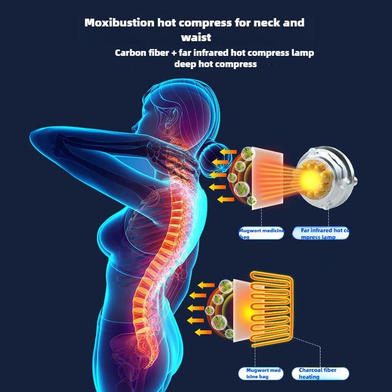 Elektrische Massage Matratze Ganzkörper mit Heizung Kneten Vibration Nacken Rücken Entspannung mit Handsteuerung Lendenwirbel Airbag Kissen