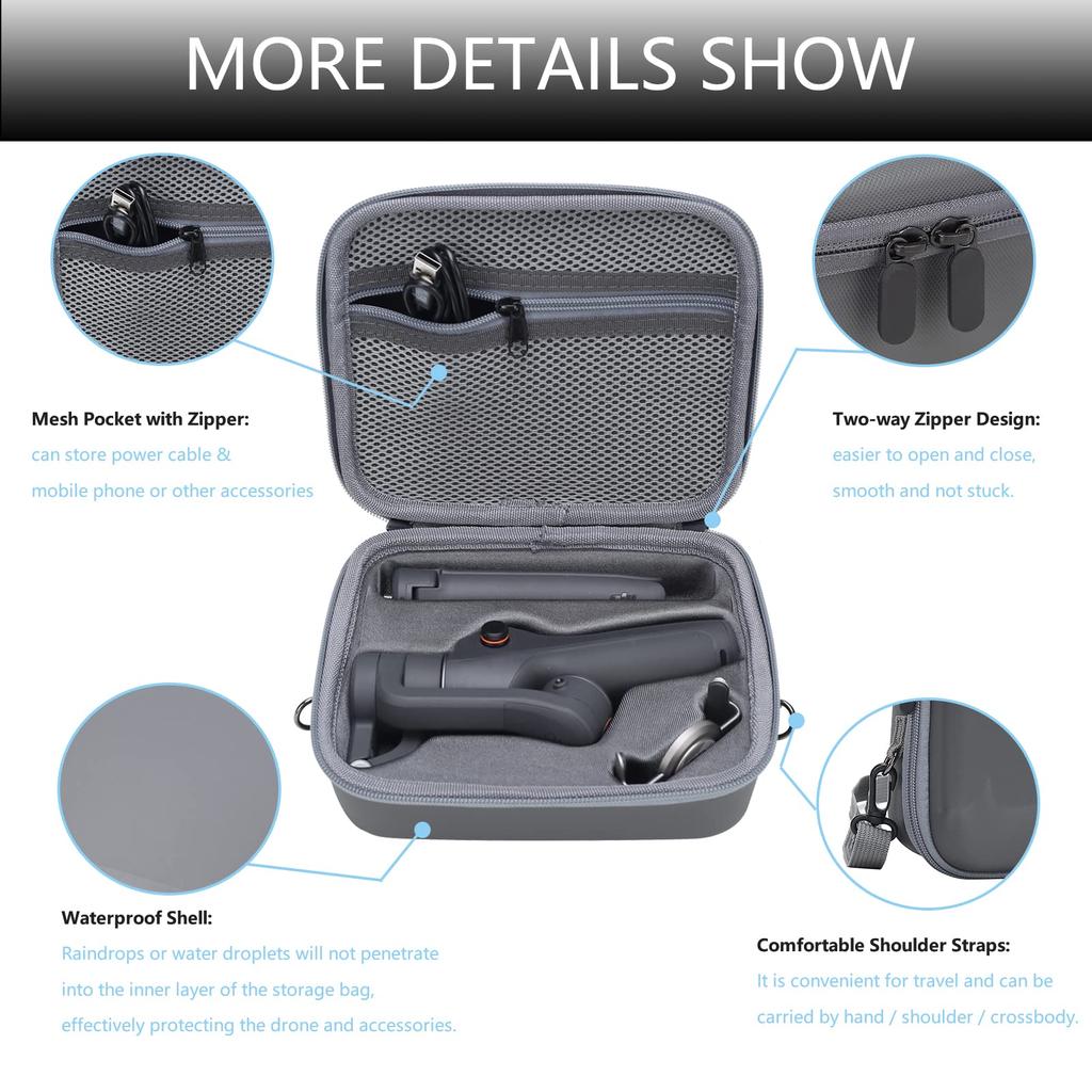 Reisetasche für DJI OM 6 – Tragbare Aufbewahrungstasche, Hartschalen-Tragetasche, passend für DJI Osmo Mobile 6, Zubehör-Organizer-Tasche