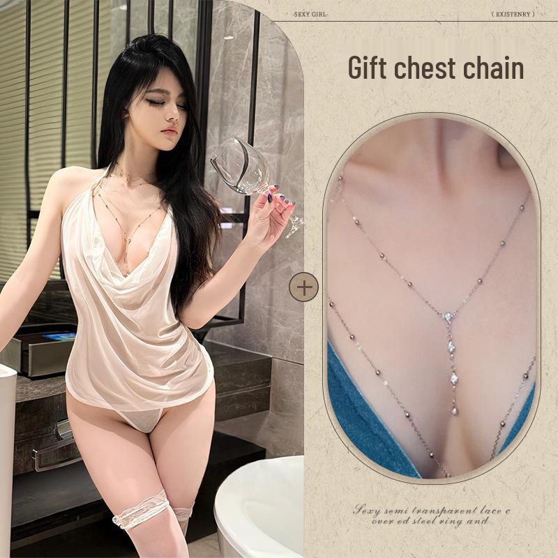 Tempting Sheer Desire Lingerie Set: Flirty Quick-Release Sleepwear