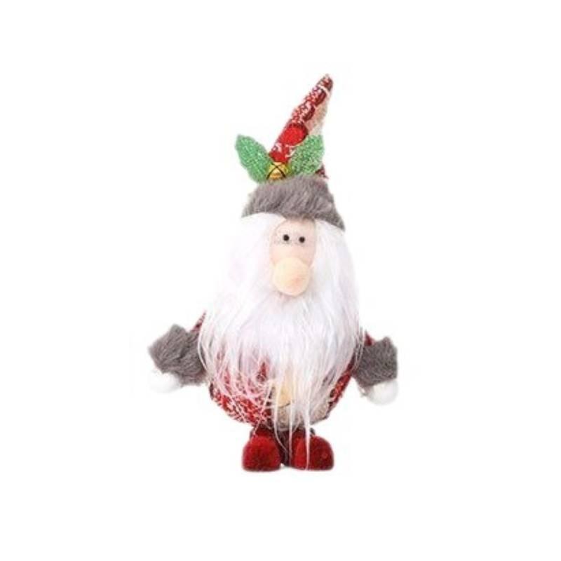 Foam Fabric Christmas Santa Claus Figurine With Elk Snowman Doll Pendant For Holiday Decor