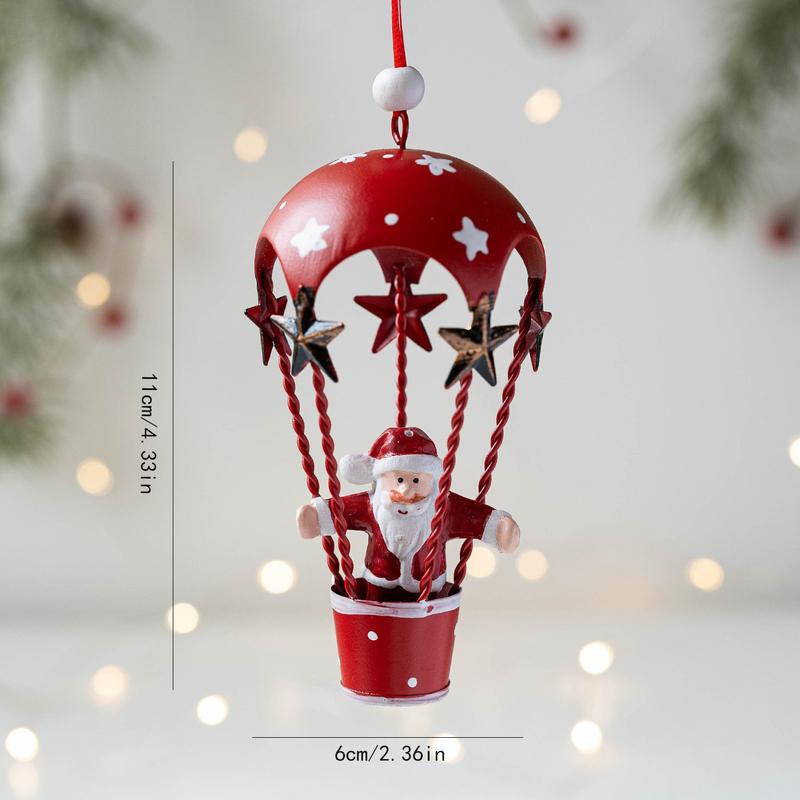 1PC Christmas Tree Ornament Pendant White Iron Hanging Pendant 6x11cm Festive Decoration For Holiday Home Or Table Display