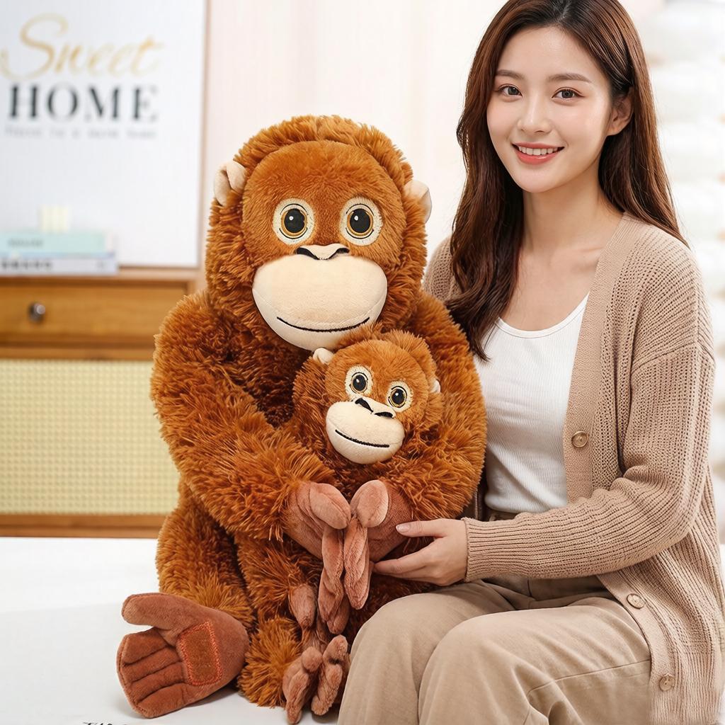 30cm Punch Orang-Utan Affenfamilie Plüschtier Gefülltes Langes Plüsch Cartoon Zoo Tier Beruhigender Begleiter Geschenk