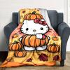 1pc Hello Kitty pumpkin blanket Lightweight Flannel Throw for Sofa Bed Travel Camping Livingroom Office Couch Chair