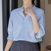 Navava Office Clean Cut Neck 5 Sleeve Blouse Nb2605