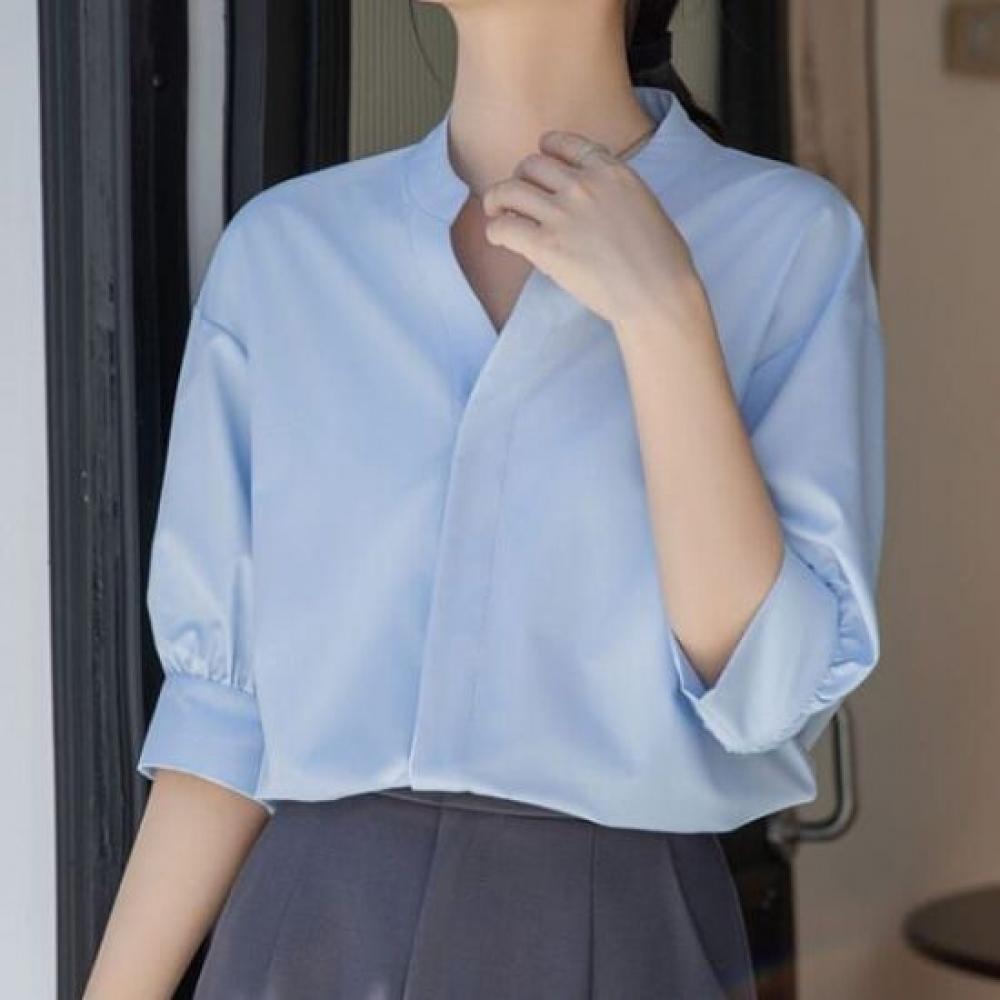 Navava Office Clean Cut Neck 5 Sleeve Blouse Nb2605