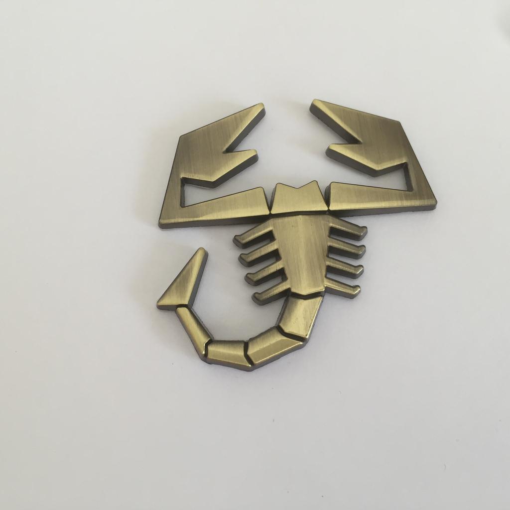 1pcs 3D metal forAbarth logo car Fender emblem Side Rear trunk badge sticker Decal Auto accessories