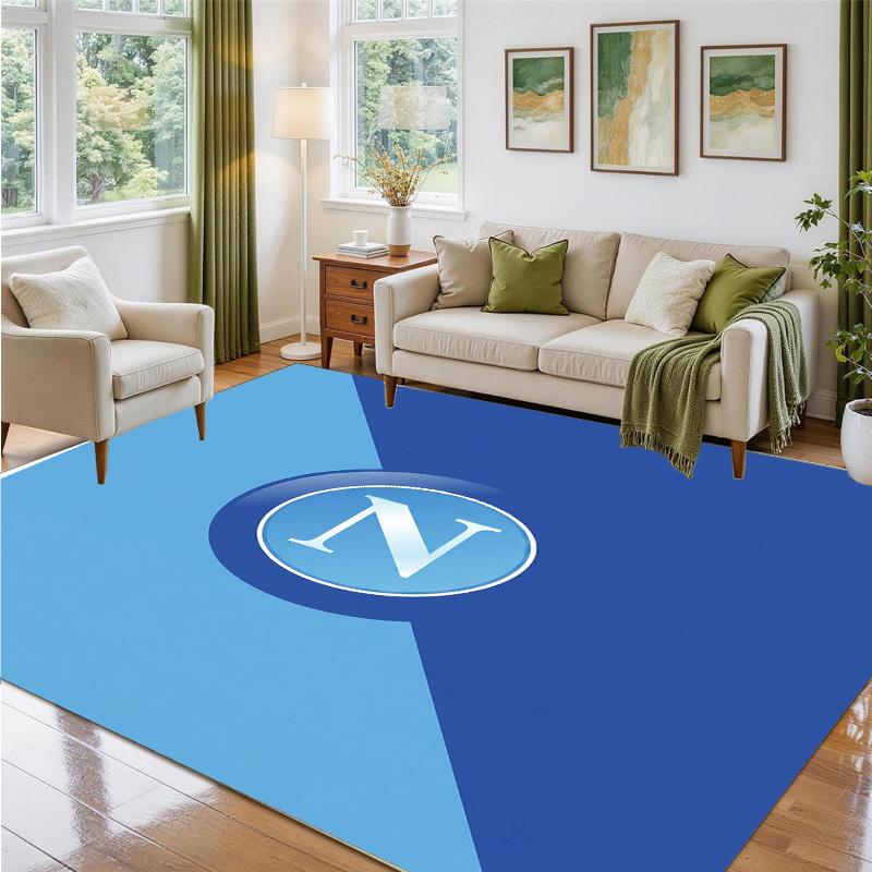Napoli FC Design Crystal Velvet Rug Soft Decorative Mat for Bedroom Entrance