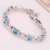 Jewelry Fashion Silver Plated Princess Cut Girl Elegant Crystal Charm Bracelet