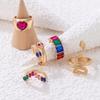 Set Of 5 Golden Rings Retro Punk Vintage Snake Heart Multicolor