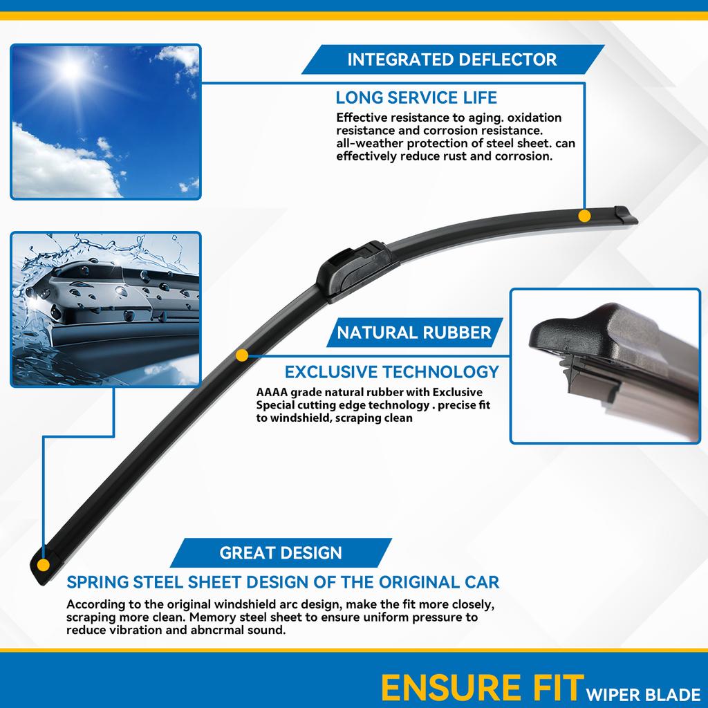 Erick's Wiper LHD Front Wiper Blades For Jeep Compass MP/552 2016 - 2024 Windshield Windscreen Window Car Rain Brushes 24"+18"