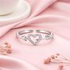 Heart Arrow Open Adjustable Ring – 925 Sterling Silver