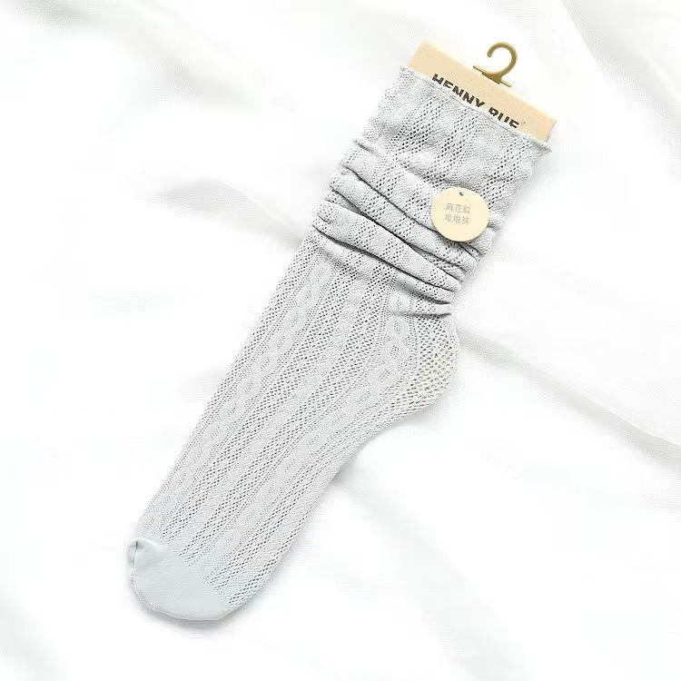 Women Socks Fashion Sexy Crew Socks For Women Summer Solid Hollow Out Women Soft Cute Long Socks For Women Mesh Thin Sexy
