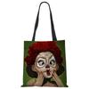Unique Sugar Skull Print Tote Bags For Women Traveling Shoulder Bags Large Capacity Foldable Lady Printed Handbags CLE
