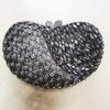 Gold Metal Red Rhinestone Wedding Purses Bag Luxury Heart-Shaped Women Tail Diamond Crystal Clutches Bags Lady Girls Handbag