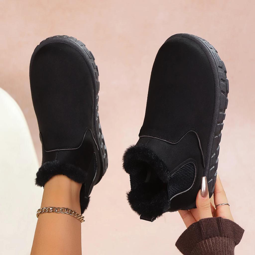 Fashion Women Winter Casual Comfortable Shoes New Suede Fur Chelsea Ankle Boots Flats Platform Short Plush Warm Snow Boots Ladies Shoes