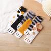 Autumn and Winter Coral Fleece Half Fleece Cat Paws Cute Home Sleeping Socks Medium Tube Socks Fleece Thickened Thermal Floor Socks