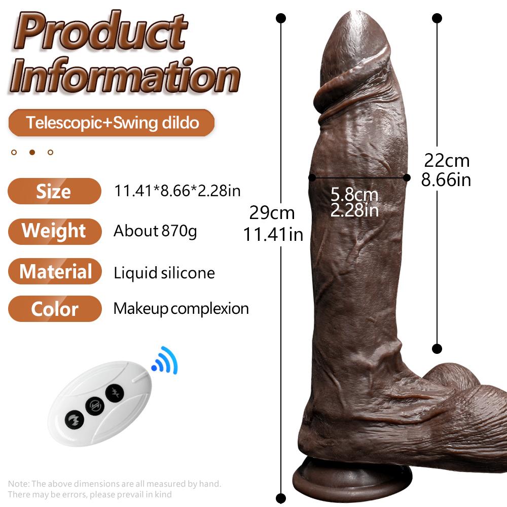 11,4-calowy superdługi realistyczny dildo elektryczny gruby symulator fallusa teleskopowy kołyszący wibracyjny podgrzewany dildo damski masturbator dorosły seks dildo