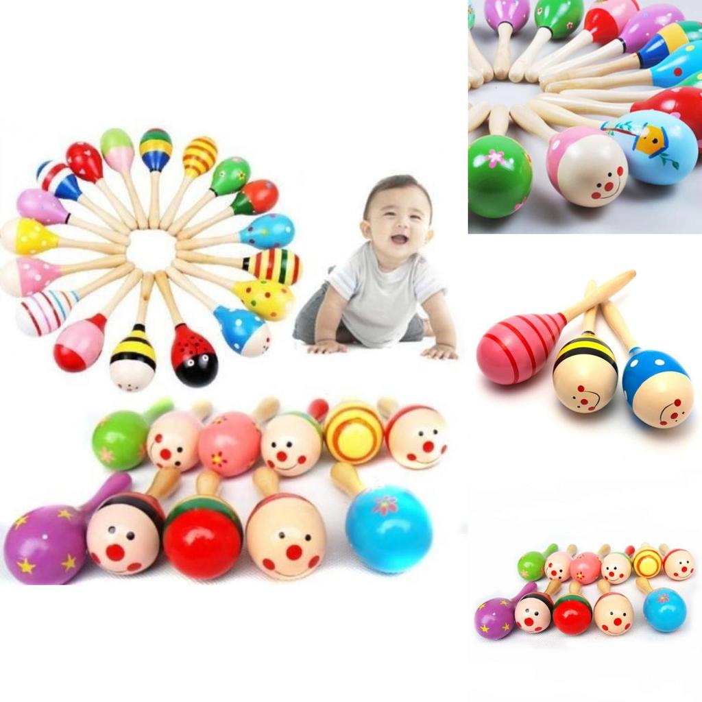 Wooden Shaker Rattle Musical Instrument For Baby Sensory Development And Playtime