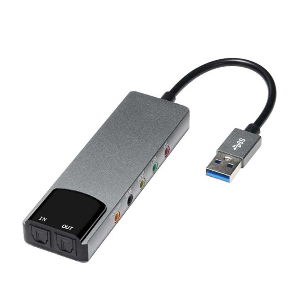 USB External Sound Card with SPDIF Digital Audio for 5.1 & 7.1 Surround Sound Systems Aluminum Body