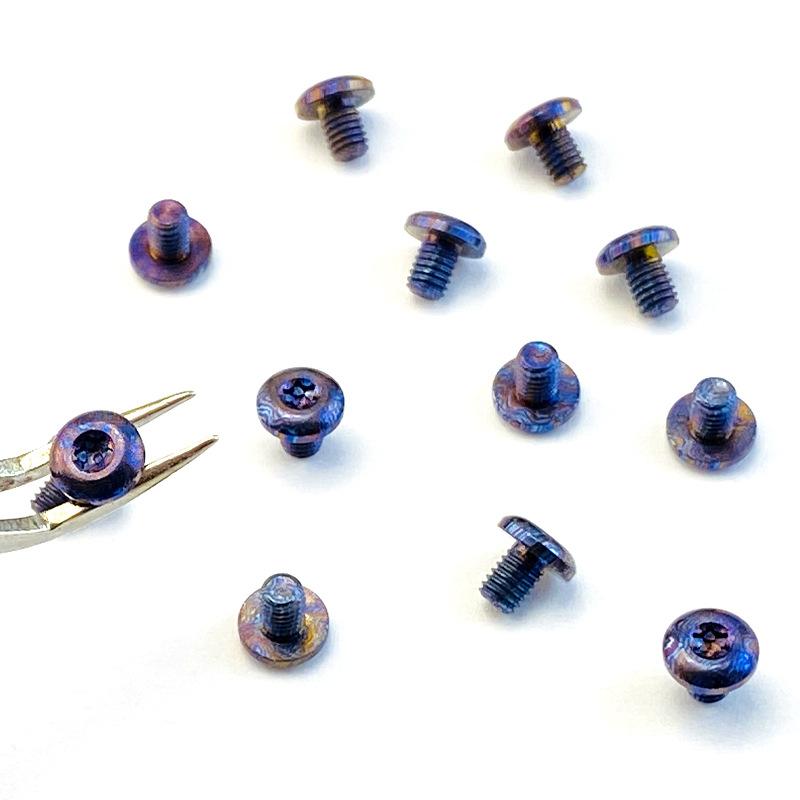 10set M4 Thread Knife Handle Timascus Lock Screws Folding Knives Shank Spindle Axis Rivets DIY Make Accessories Nails T8 Scre