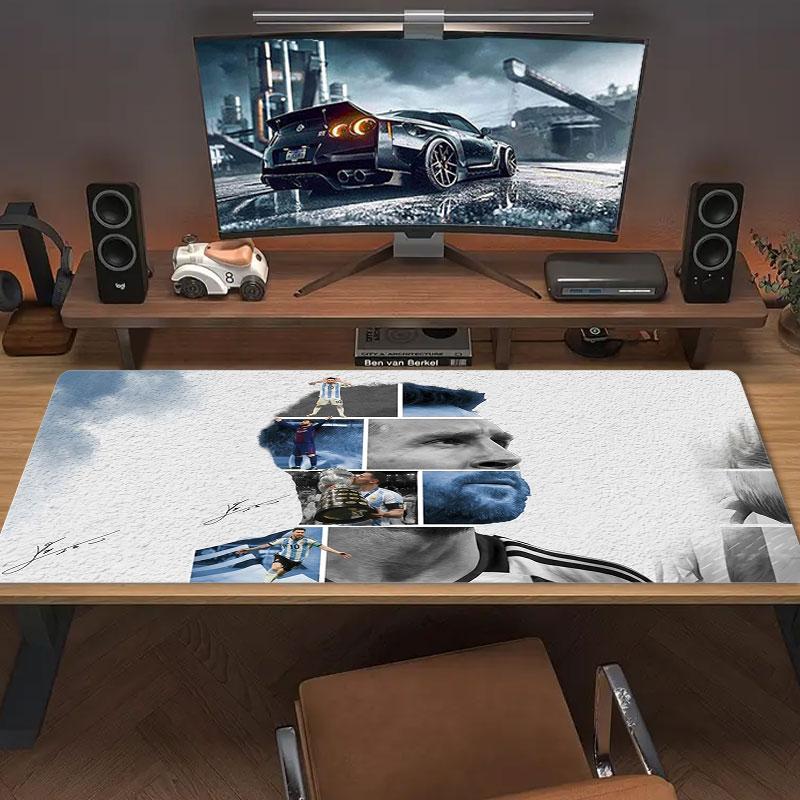 Tappetino Mouse Grande Dimensione Messi Cuscino Grande per Tavolo da Gioco Antiscivolo Laptop Tablet Mousepad Grande Tappetino XXL Mini PC Playmat Con Bordo Bloccato