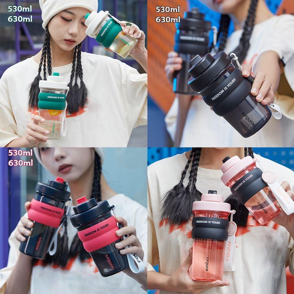 

With Tea Screen Straight Drink Cup 500/630ML Tabletop Cup Fashion Water Cup Sports 500ML-Rose&Black