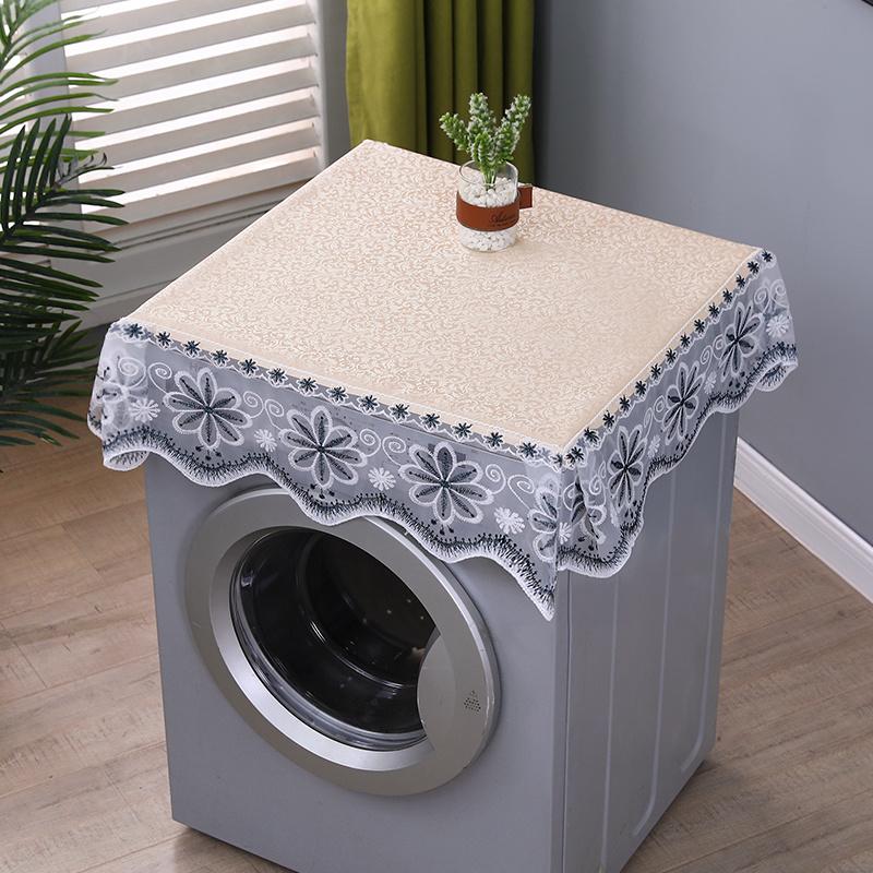 

Automatic washing machine protective cover, waterproof, washable lace dust cover, sun protection drum cover 50x60CM коричневий
