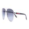 Prada Letter Logo Decorative Visor, Plate and Metal Frame, Pilot Style Sunglasses, Men's Blue