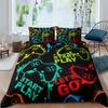 Gamer Bedding Sets for Boys Gaming Duvet Cover Set Video Games Comforter Cover Play Designs Bed Set with Pillowcase