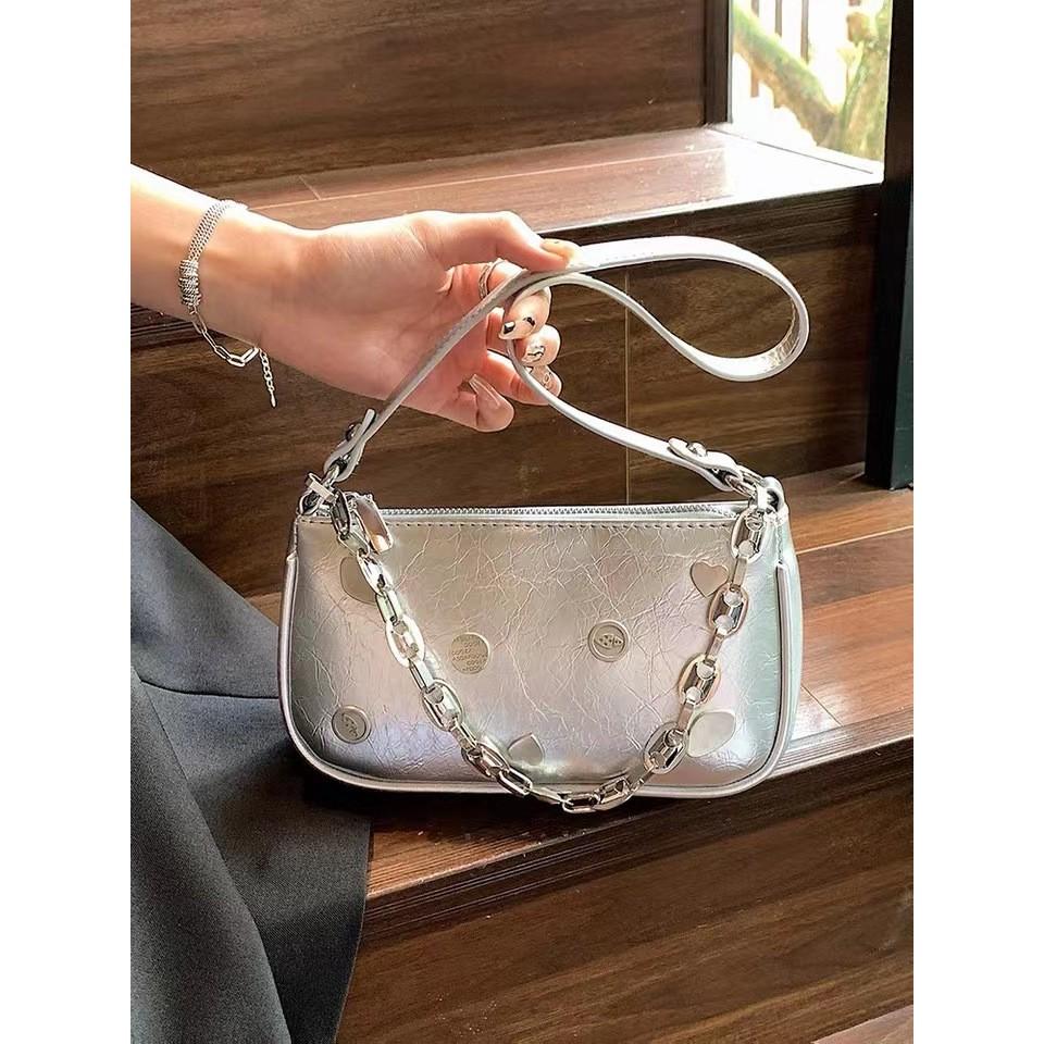 Ielgy Crescent Baguette Bag Fashion One-Shoulder Portable Underarm Bag All-Match Cross-Body